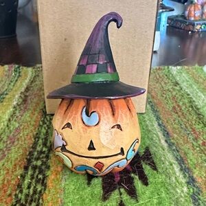 Jim Shore Colorful Pumpkin with Hat